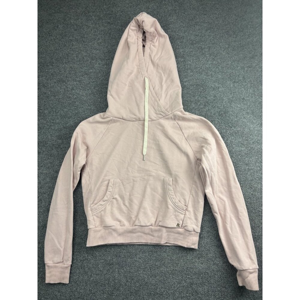 Ampersand‎ Avenue Hoodie Womens Medium Pink Pullover Sweatshirt Cropped